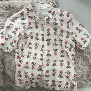 Floral Shirt - White and Pink - NWOT